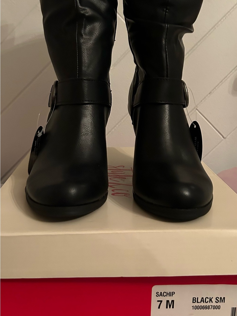 Style & Co. Black Mid-Calf Riding Boots with Buckle